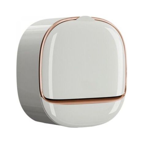 Porte-savon mural pour salle de bain, porte-savon de douche blanc avec couvercle rabattable, porte-savon de douche étanche, porte-savon auto-videur