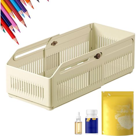 Boîte de rangement pour placard, tiroirs sous évier - Organiseur coulissant multifonction réglable,Tiroir organisateur fournitures cuisine, paniers rétractables bure Grand (1/5)