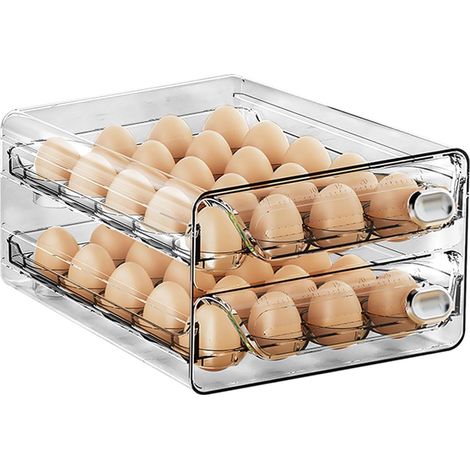 Für Longzhuo Eierschublade für Kühlschrank, Eierablage für Kühlschrank, doppelschichtige Eierbox, Eier-Aufbewahrungsbox für Kühlschrank, Eierkörbe bieten Platz für 40 Eier