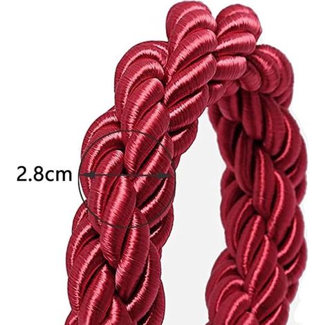 Ensemble de main courante en corde,1,5 m,Corde de suspension,Corde de chanvre tressée,Avec boucle argentée,Rouge (1/4)