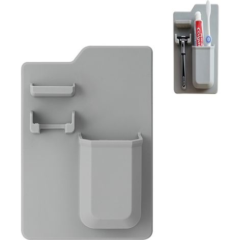 Porte-brosse À Dents - Support Adhésif En Silicone Pour Miroir Et Carrelage - Réutilisable Et Amovible - 1 Pièce (1/5)