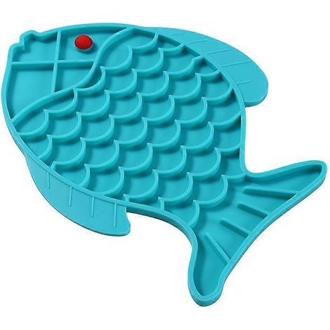 Gamelle pour animaux en forme de poisson, en silicone, avec tapis à lécher, distributeur de friandises pour chiens et chats de petite et moyenne taille. Accessoires pour animaux.