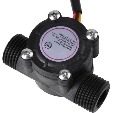 Capteur de débit d'eau de haute précision DN15, débitmètre à effet Hall à 4 points, capteur de débit à impulsions (1/4)