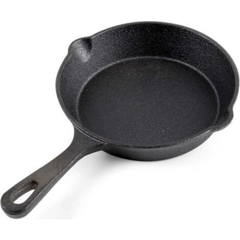 Ecleanfy-Poêle en fonte Ø 16 cm avec poignée, bec verseur, accessoires de cuisson, revêtement antiadhésif naturel, pour la cuisine et le jardin, usage polyvalent (1/5)