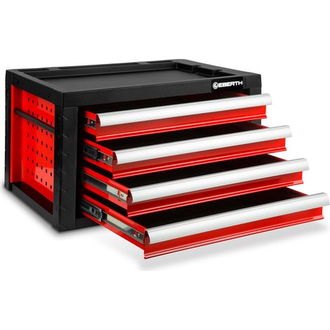 Cassettiera portautensili rossa 4 cassetti chiudibile a chiave – EBERTH (1/5)