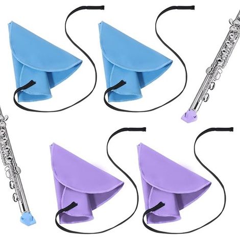Lot de 4 kits d’entretien pour saxophone – Chiffons de polissage – Pour saxophone alto, ténor et soprano – Violet et bleu (1/5)