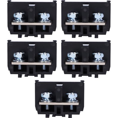 Bloc de jonction rail DIN 5Pcs 200A, Haute conductivité électrique, Borne à vis 600V, Installation facile (1/5)