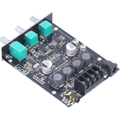 Module amplificateur stéréo 50 W + 50 W avec contrôle des hautes et basses fréquences, kit d'entrée AUX Bluetooth