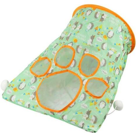 Tunnel en papier pour chat, intéressant tunnel en papier pour animaux de compagnie en polyester portable pour chats hérisson bleu, hérisson vert, faon (1/3)