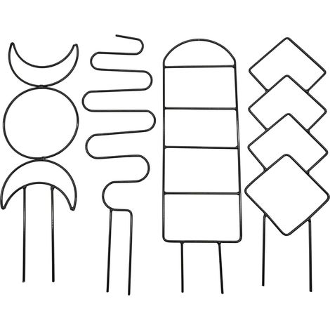 Filiyano-Petit treillis métallique de jardin pour plantes en pot d'extérieur, idéal pour les plantes grimpantes, le lierre et les fleurs (lot de 4). (1/4)