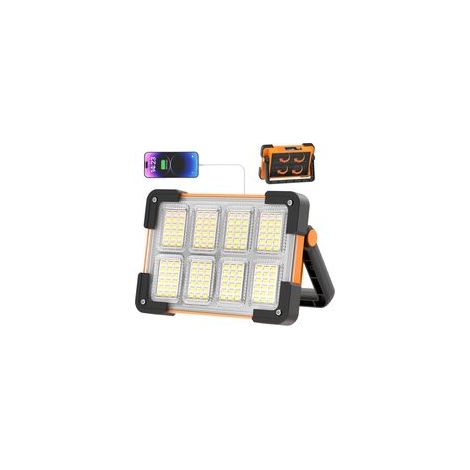 6000 Lumen Solar Rechargeable LED Floodlight, IP65 Waterproof Portable USB Work Light for Construction Sites, Camping, and Emergencies (1/5)
