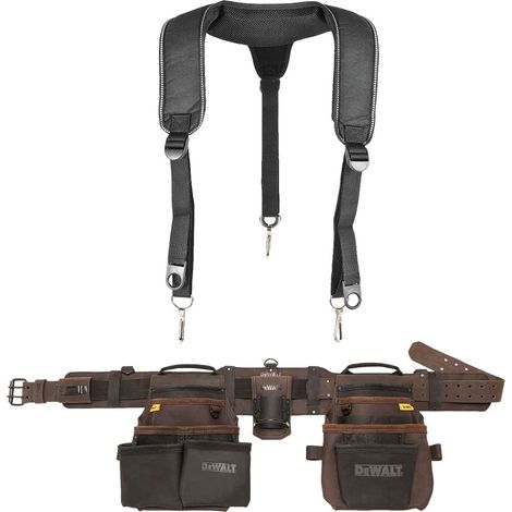 Dewalt DWST50113-1 Heavy Duty Leather Toolbelt Hammer Holder Multi Pouch +Braces (1/5)
