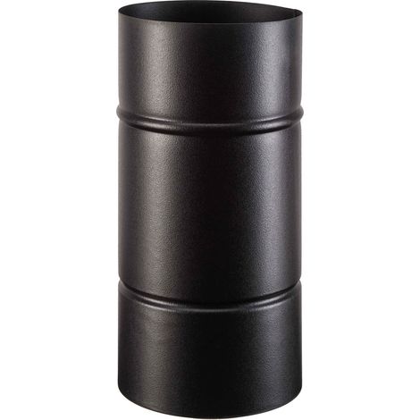 tubo dritto ala smalbo in acciaio smaltato verniciato nero opaco, 12x25 cm