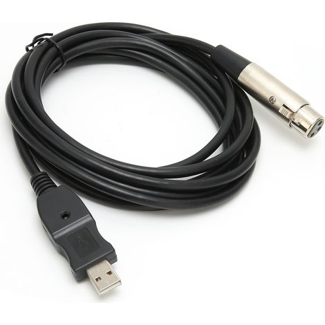 Câble Adaptateur USB Mâle vers XLR Femelle 3m pour Microphone Enregistrement Studio (1/5)