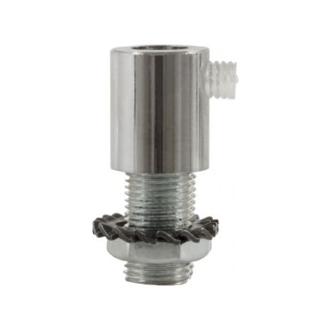 Serre-Câble Cylindrique Métal Chromé avec Tige, Écrou et Rondelle - Accessoires de Fixation Métalliques