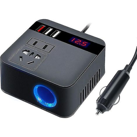 Convertisseur de puissance 300 W 12 V/24 V CC avec 3 ports USB pour charge rapide de batterie de voiture - Accessoire utile (1/5)
