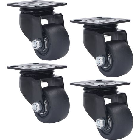 Lot de 4 Roulettes Pivotantes 50mm Roue Nylon Double Roulement Capacité 300kg pour Chariot Diable (1/5)
