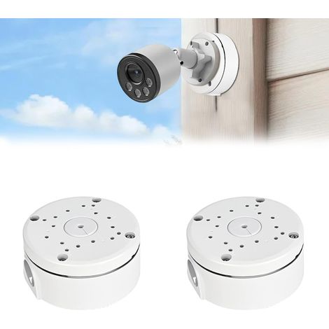 Lot de 2 boîtes de jonction étanches pour caméra de surveillance, boîte de montage hémisphérique, accessoires d'extérieur (1/5)