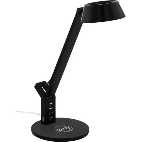 Banderalo Negro Sobremesa Touch Dimmer Led Con Cargador Qi Eglo