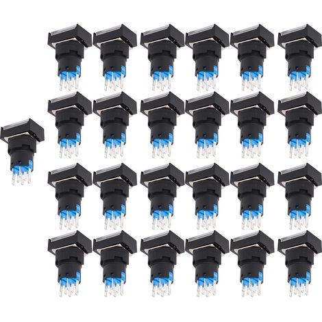 Lot de 25 interrupteurs à bouton-poussoir industriels autobloquants avec voyant lumineux, 220 V CA, pour machines-outils (1/5)