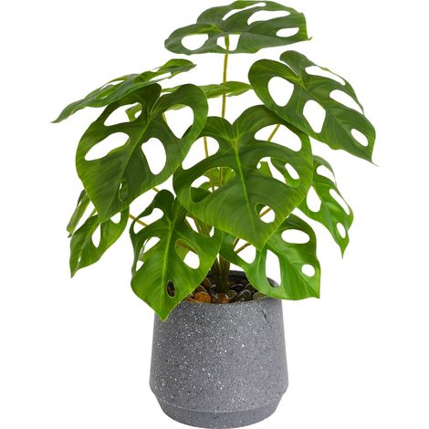 Plante Verte Artificielle dans un Pot, Plantes Grasses Artificielles, Grande Feuille Verte, pour la Maison, Bureau, Salon, Décoration (1/5)