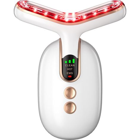 Appareil de microcourant pour visage, masseur facial multifonction, outil de sculptage anti-âge et double menton, soin de la peau, édition blanc or (1/5)