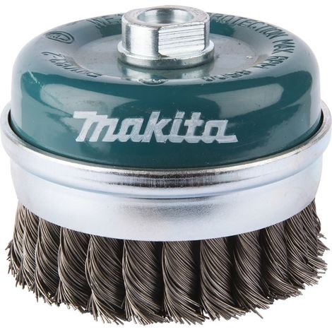 Makita – Brosse boisseau acier 100mm M14 – Ébavurer, enlever rouille et peinture – Vitesse max 8500 tr/min – D29290