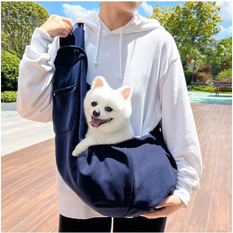 Sac de transport réversible pour chien et chat jusqu'à 7,3 kg, avec poche de rangement, harnais de sécurité, voyage mains libres (1/3)