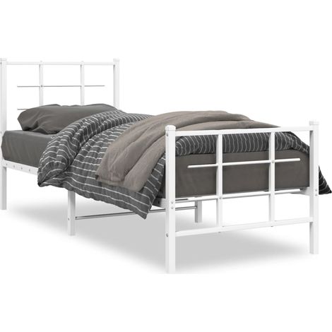 Maison Exclusive - Giroletto con Testiera e Pediera Metallo Bianco 75x190 cm (1/5)