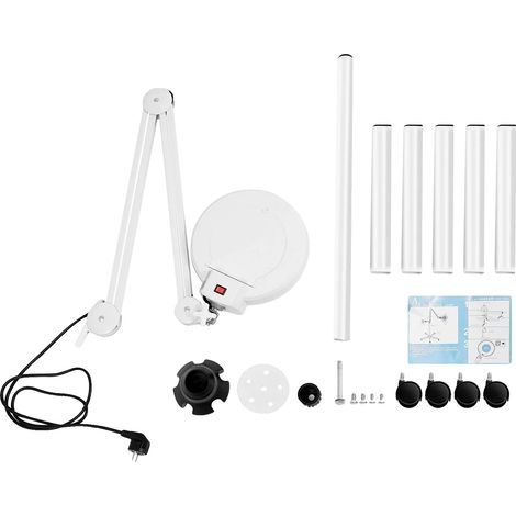 Lampe de grossissement LED, bras réglable, éclairage économe en énergie, BLANC, 5X (1/2)