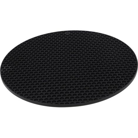 Dessous de Plat en Silicone Noir 30cm, Tapis Isolant Cuisine (1/5)