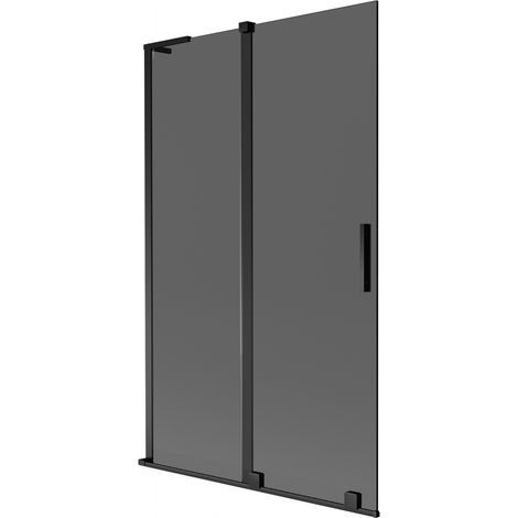 Mexen Velar L paratia vasca da bagno scorrevole a 2 ante 110 x 150 cm, grafite, nero - 896-110-003-41-70 (1/2)