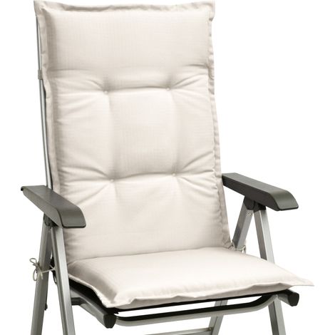 Beautissu – Coussin bain de soleil 120x50x6cm – Tissu 160g/m² résistant aux UV – Antidérapant avec bandes de fixation – Confort optimal pour chaises à dossier haut