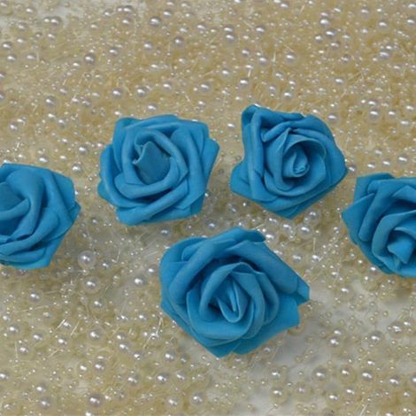 Bouquet de roses artificielles en mousse PE de 6 cm pour décoration de fête, à faire soi-même, idéal pour un mariage (lot de 10).lac bleu (1/5)