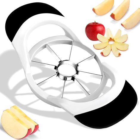 Coupe-pomme en inox, découpeur de fruits acier, trancheur à pommes Ø10,5 cm, séparateur de cœur, pour légumes et fruits, outil de cuisine robuste (1/5)