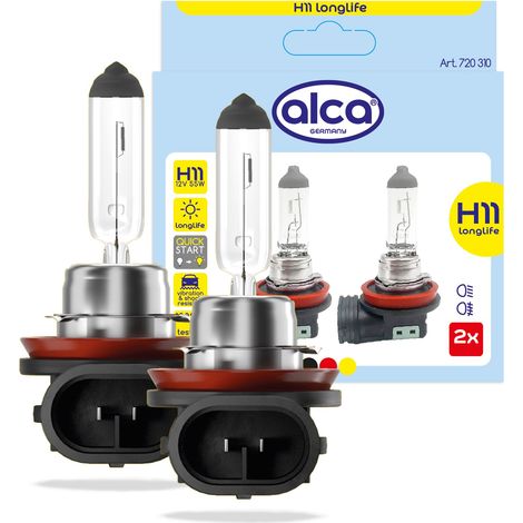 alca® Halogenlampe H11 Fahrzeuglampe Glühbirne Auto Leuchtmittel 12V 55W Sockel: PGJ19-2 2 Stück