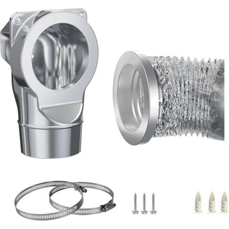 Kit de conduit séchoir magnétique auto-alignant tuyau aluminium 0,8 m Ø10 cm inox pour maison (1/5)