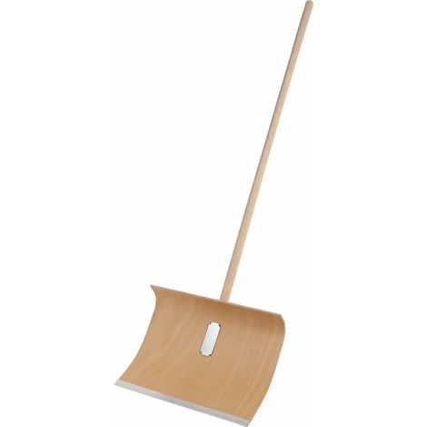 Sperrholz-Schneeschieber 50 cm, Alukante, mit Stiel