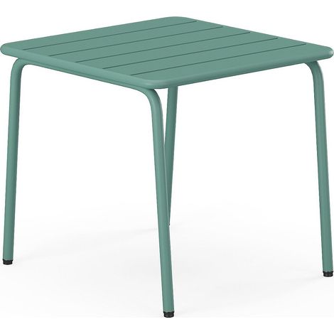 Tavolino da giardino in metallo quadrato - Verde mandorla - MIRMANDE di MYLIA