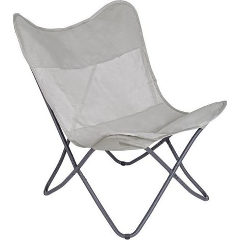 Chaise de mer pliante en textilène Naturel BUTTERFLY GABICCE 77,5x81x h89 cm (1/5)