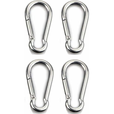 Mousqueton à fixation 4 pièces pour usage intensif, sports, chiens de verrouillage, hamac à balançoire, acier inoxydable 304, épaisseur 8 mm-LIAIKI (1/3)