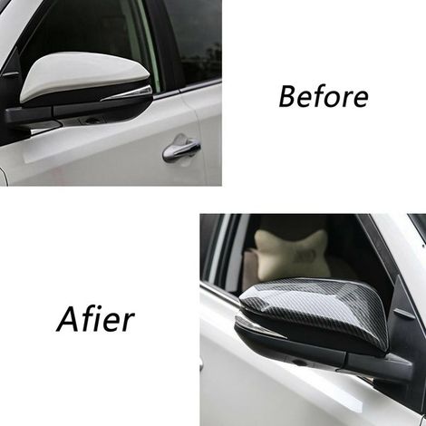 1 pair of carbon fiber colored ABS car rearview mirror protective decorative cover shells suitable for (1/4)