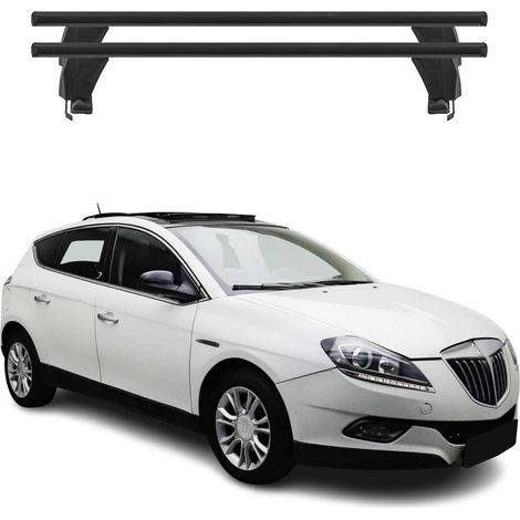 OMAC Dachträger Querträger Alu für Lancia Delta III 2008-2014 – Abschließbar – T-Nut – City-Crash-getestet – Max. 50 kg Schwarz (1/5)