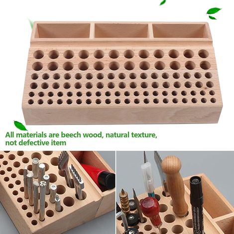 Lederhandwerk Werkzeughalter 98 Löcher, Leder Handwerk Stempel Stanzwerkzeug Ständer, Leder Handwerk Handarbeit Werkzeug Halter, Organizer für Lederarbeiten Herstellung Stanzwerkzeuge (1/5)