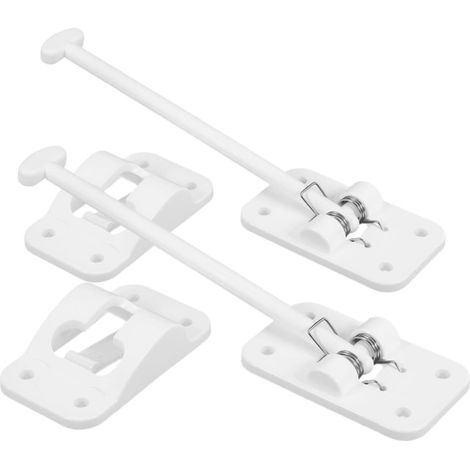 2 Ensembles Loquet de Porte de Remorque en Plastique Blanc, Fixation Simple pour Camping-car, Installation Facile, Accessoire Léger pour Maintien de Porte (1/5)