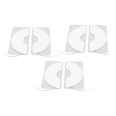 6 Électrodes Autocollants Réutilisables pour Stimulateur Musculaire, Patchs Poitrine avec Perforations 2.5mm
