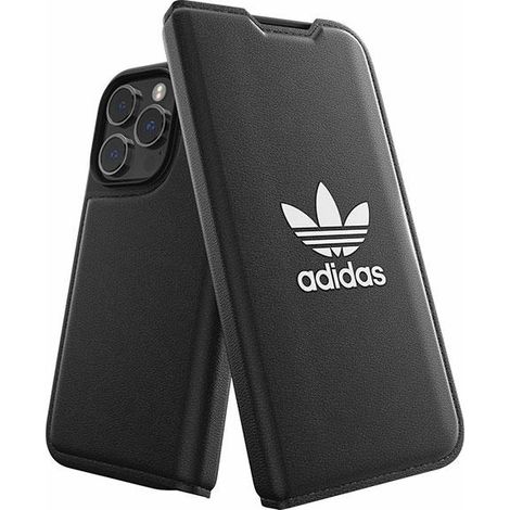 Funda tipo libro para iPhone 14 Pro Adidas Negro Blanco