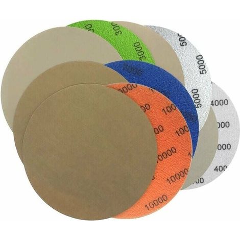 50 pieces sanding discs, round sandpaper, Velcro sanding discs 125 mm, 3000/4000/5000/7000/10000 wet and dry sanding discs for flocking, sandpaper MUMU (1/4)