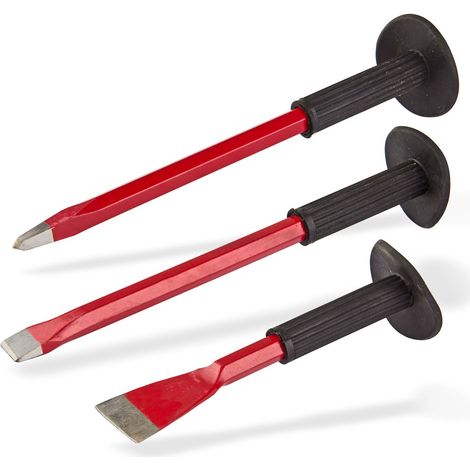 Spitzmeißel Flachmeißel Breitmeißel Meißelset Meißel Fugenmeißel 3-tlg (1/3)