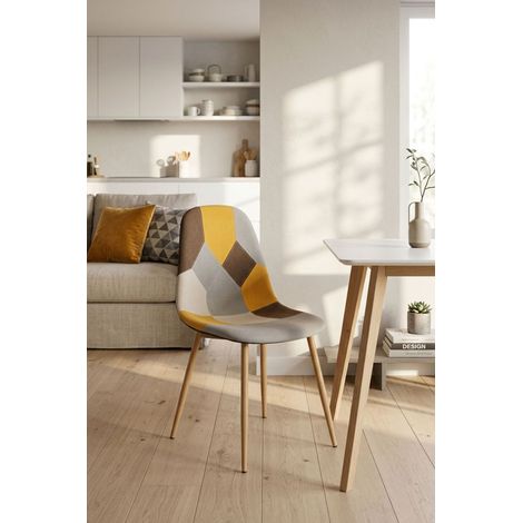 Sillas Comedor - Silla Teok Patchwork - Amarillo (1/5)